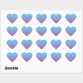 Blauw & Paarse Ombre Hart Sticker (Vel)
