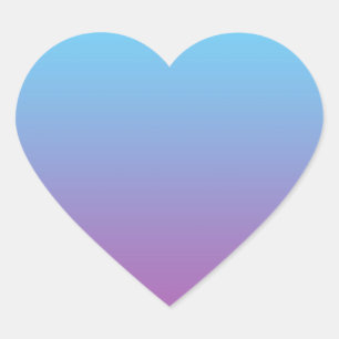 Blauw & Paarse Ombre Hart Sticker