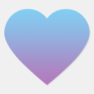 Blauw & Paarse Ombre Hart Sticker