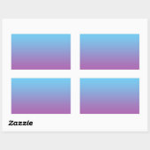 Blauw & Paarse Ombre Rechthoekige Sticker (Vel)