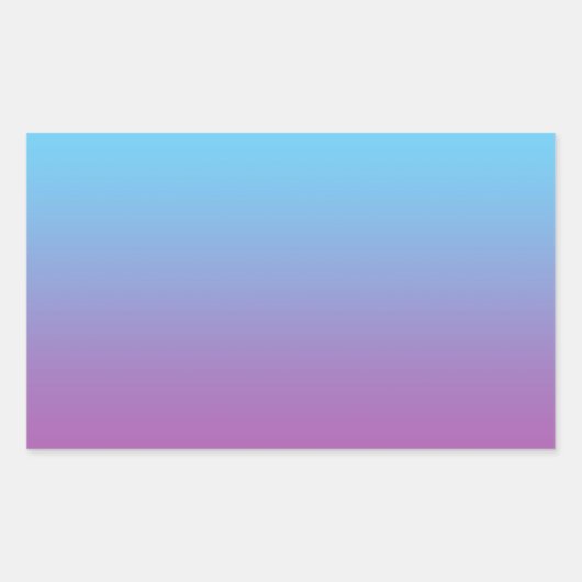 Blauw & Paarse Ombre Rechthoekige Sticker (Voorkant)