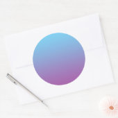 Blauw & Paarse Ombre Ronde Sticker (Envelop)