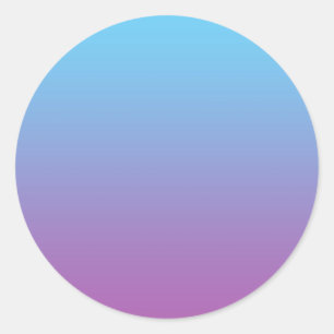 Blauw & Paarse Ombre Ronde Sticker