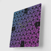 Blauw Paarse Roze Abstract Vierkante Klok (Hoek)