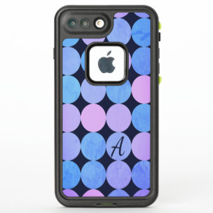 Blauw Paarse & Roze Cirkels Monogram