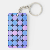 Blauw Paarse & Roze Cirkels Monogram Sleutelhanger (achterkant)