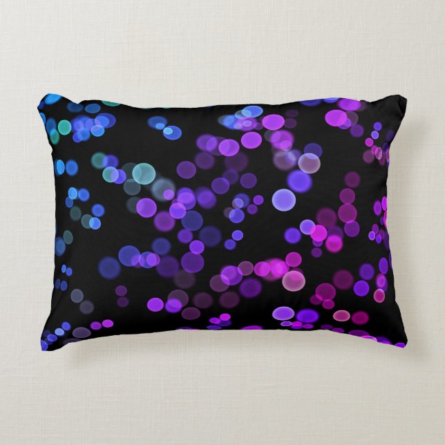 Blauw Paarse Roze Groen Abstract Bubble Pattern Accent Kussen (Voorkant)