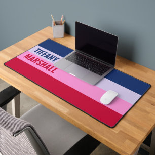 Blauw Paarse Roze Rode Strepen Patroon Gepersonali Bureaumat