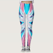 Blauw Paarse Roze Witte Winter Snowflake Yoga Gym Leggings (Voorkant)