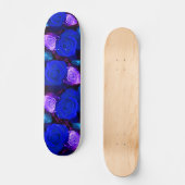 Blauw Paarse Rozen Skateboard -  (Voorkant)
