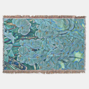 Blauw paarse schattige orchidee bloemen schilderij deken