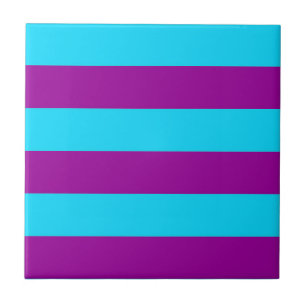 Blauw Paarse Strepen Ontwerp Tegeltje