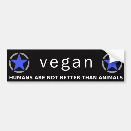 Blauw-Paarse Vegan Pride Bumpersticker (Voorkant)