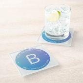 Blauw & Paarse Vervagende Ombre met Bewerkbare Tek Glazen Onderzetter (Schuin)