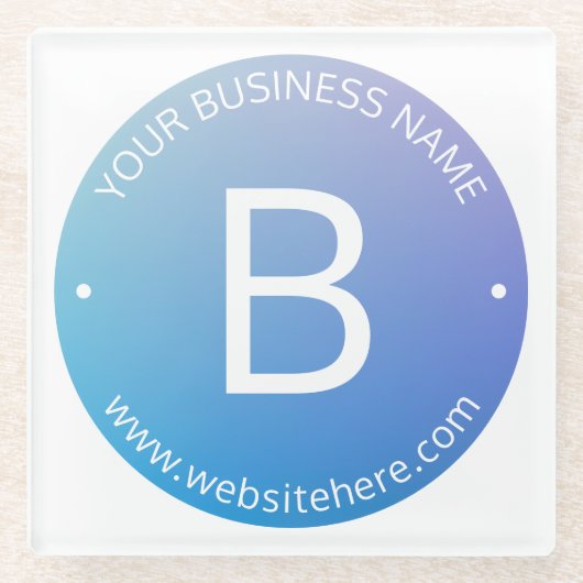 Blauw & Paarse Vervagende Ombre met Bewerkbare Tek Glazen Onderzetter (Voorkant)