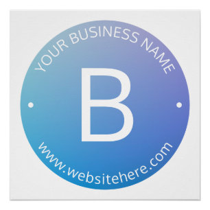 Blauw & Paarse Vervagende Ombre met Bewerkbare Tek Perfect Poster