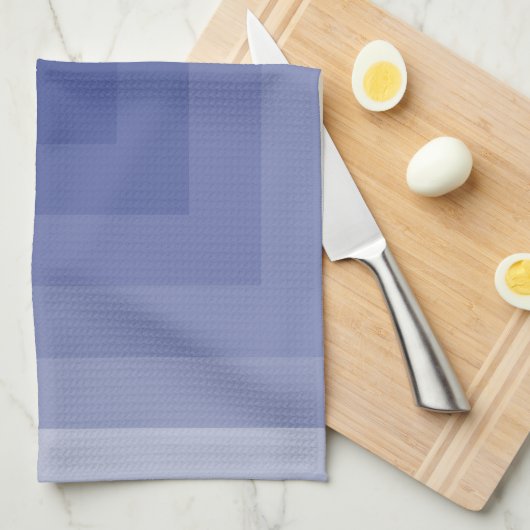 Blauw Paarse vierkante geometrische Theedoek (Quarter Fold)