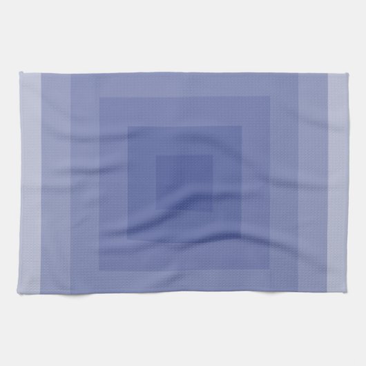 Blauw Paarse vierkante geometrische Theedoek (Horizontaal)