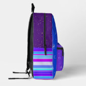 Blauw paarse violette Print Cut Naai Rugzak (Links)