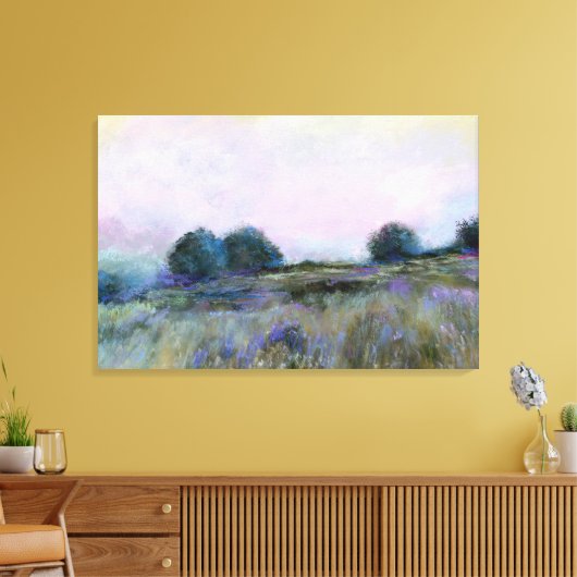 Blauw Paarse weidelandschap Canvas Afdruk (Insitu (Woonkamer))