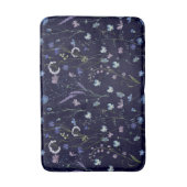 Blauw Paarse  Wildflower Bloempatroon Badmat (Voorkant Verticaal)