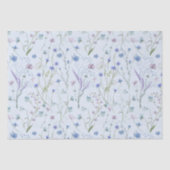 Blauw Paarse  Wildflower Bloempatroon Tissuepapier (Voorkant)