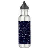 Blauw Paarse  Wildflower Bloempatroon Waterfles (Rechts)