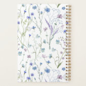 Blauw Paarse Wildflower Floral Pattern 2026 Planner (Achterkant)