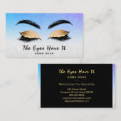 *~* BLAUW - PAARSE wimpers extensies wenkbrauwen G Visitekaartje (Voorkant / Achterkant)
