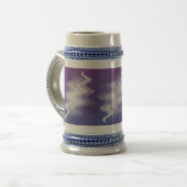 Blauw paarse wit bierpul (Voorkant links)