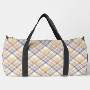 Blauw, Paarse, Wit en Sinaasappel Plaid Plunjezak