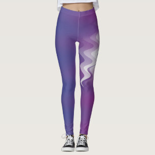 Blauw paarse wit leggings