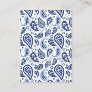 Blauw paisley patroon advieskaart