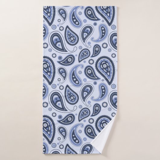 Blauw Paisley Patroon Badhanddoek (Badhanddoek)
