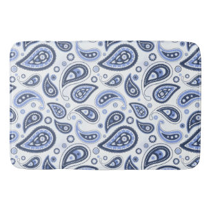Blauw paisley patroon badmat