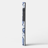 Blauw paisley patroon Case-Mate iPhone case (Achterkant / Links)