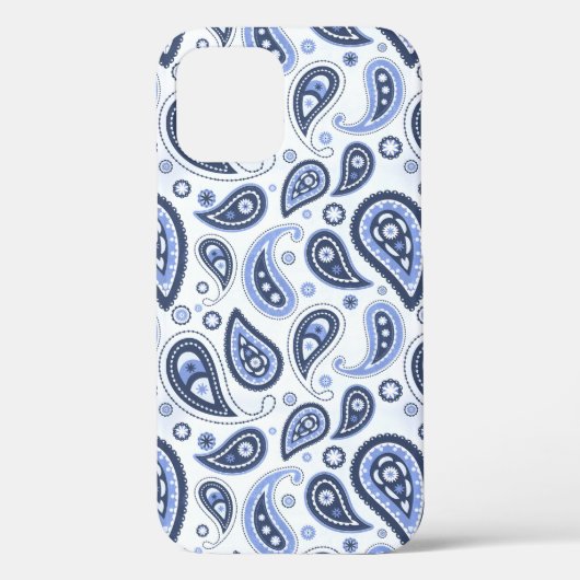 Blauw paisley patroon Case-Mate iPhone case (Achterkant)