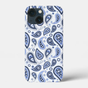 Blauw Paisley Patroon iPhone 13 Mini Hoesje