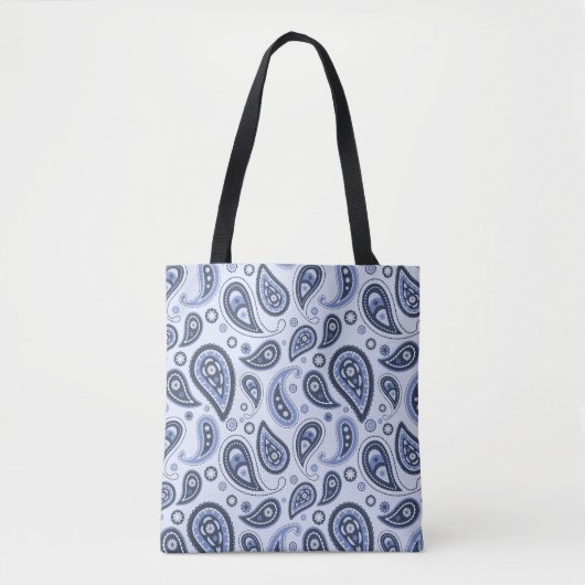 Blauw Paisley Patroon Draagtas (Voorkant)