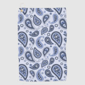Blauw Paisley Patroon Golfhanddoek (Voorkant)