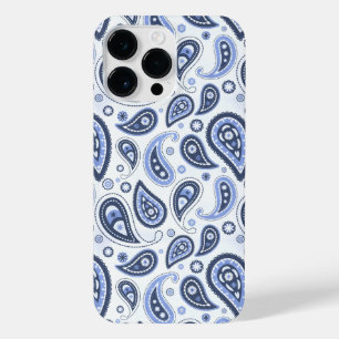 Blauw Paisley Patroon iPhone 14 Pro Max Hoesje