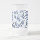Blauw Paisley Patroon Matglas Bierpul (Center)