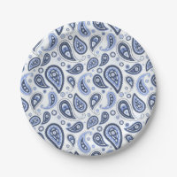 Blauw Paisley Patroon