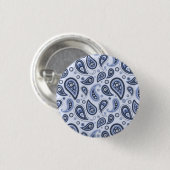 Blauw Paisley Patroon Ronde Button 3,2 Cm (Voorkant /achterkant)