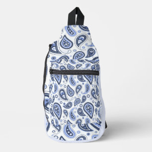 Blauw Paisley Patroon Sling Bag