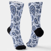 Blauw Paisley Patroon Sokken (Gebogen)