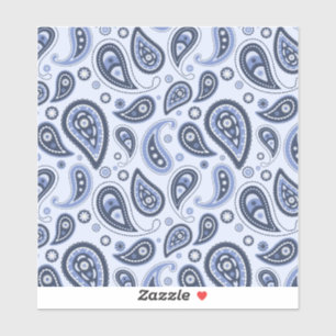 Blauw Paisley Patroon Sticker
