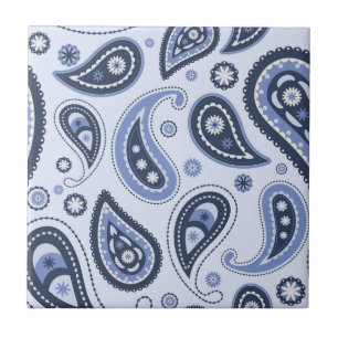 Blauw Paisley Patroon Tegeltje
