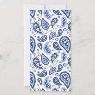 Blauw paisleypatroon save the date