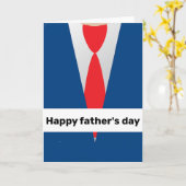 Blauw pak rode das vaderdag kaart (Gele Bloem)